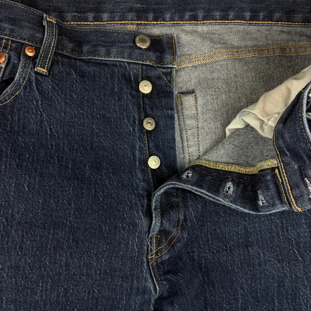 Levis Premium 501 93 Straight Leg Jeans‎ 36x30 (fits 35x26) Dark Wash Button Fly